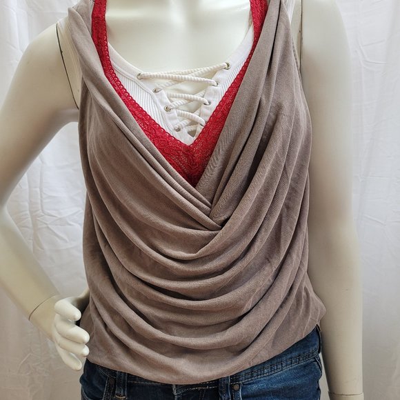 Red by BKE Gray Ruched Tank Top XS - Picture 1 of 7